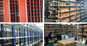4 Slotted angle racks at different sites.